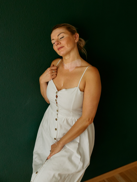Katie Stu in Summer dress dreaming